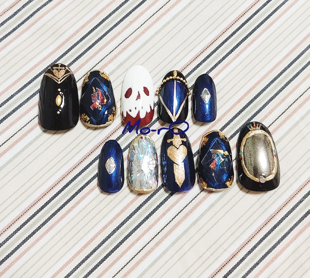 【ツイステ】ポムフィオーレ寮モチーフネイル