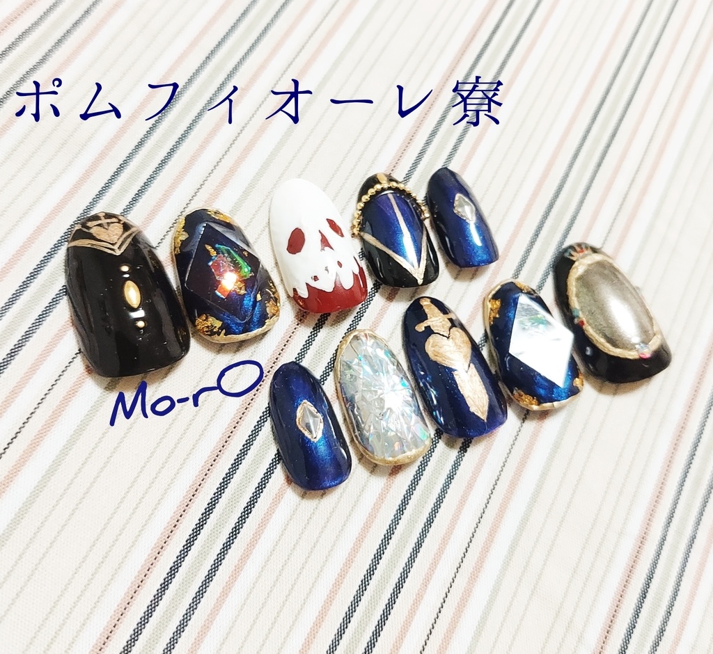 【ツイステ】ポムフィオーレ寮モチーフネイル