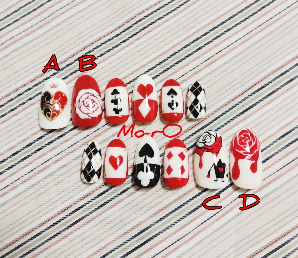 【ツイステ】ハーツラビュル寮モチーフネイル