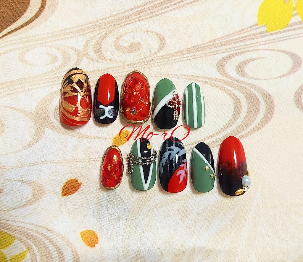 【刀剣乱舞】豊前江モチーフネイル