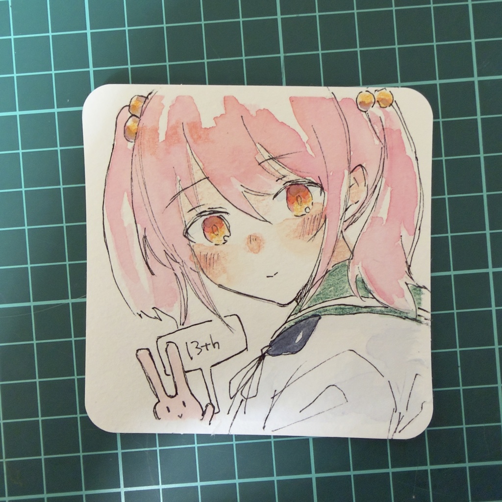 手のひらペーパー原画@初期艦