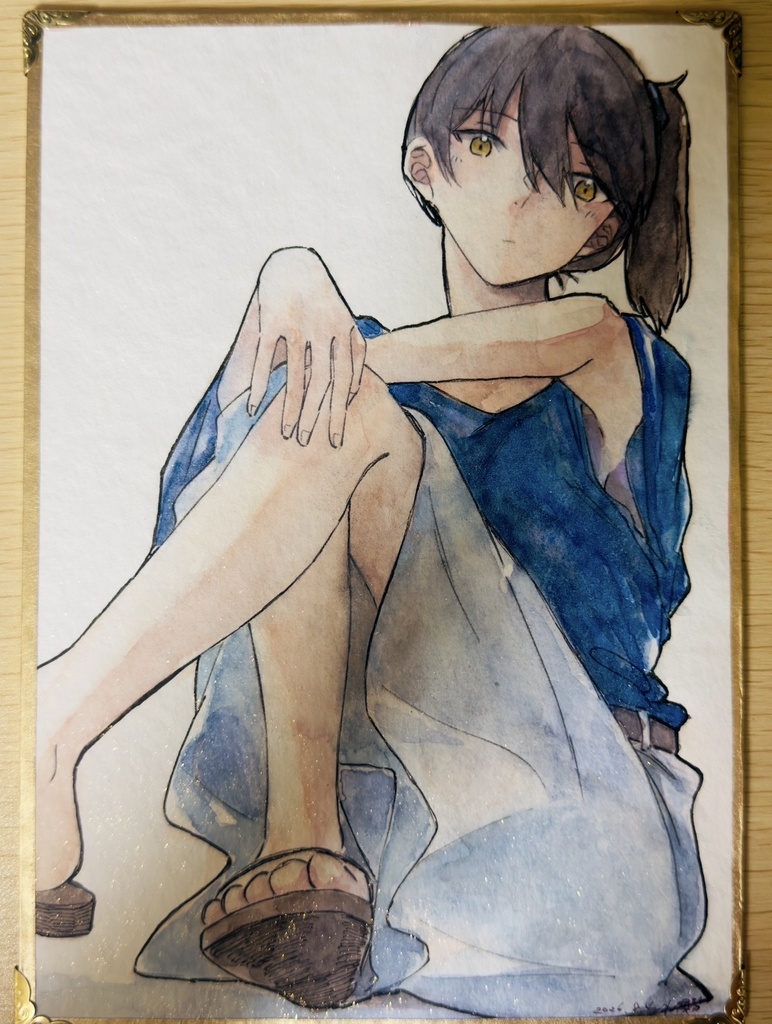 加賀さん私服　A5サイズ色紙
