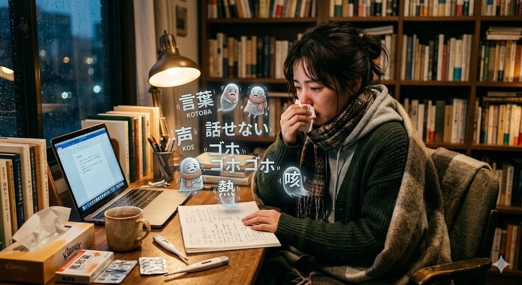 言葉が風邪をひいちゃった