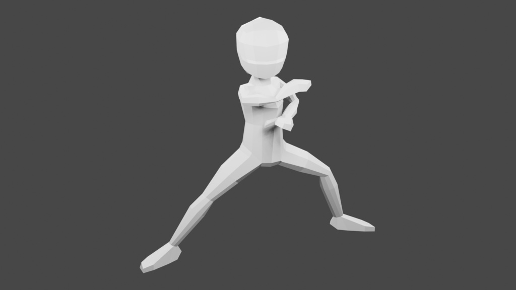 【Blender用素体】ローポリ素体モデル