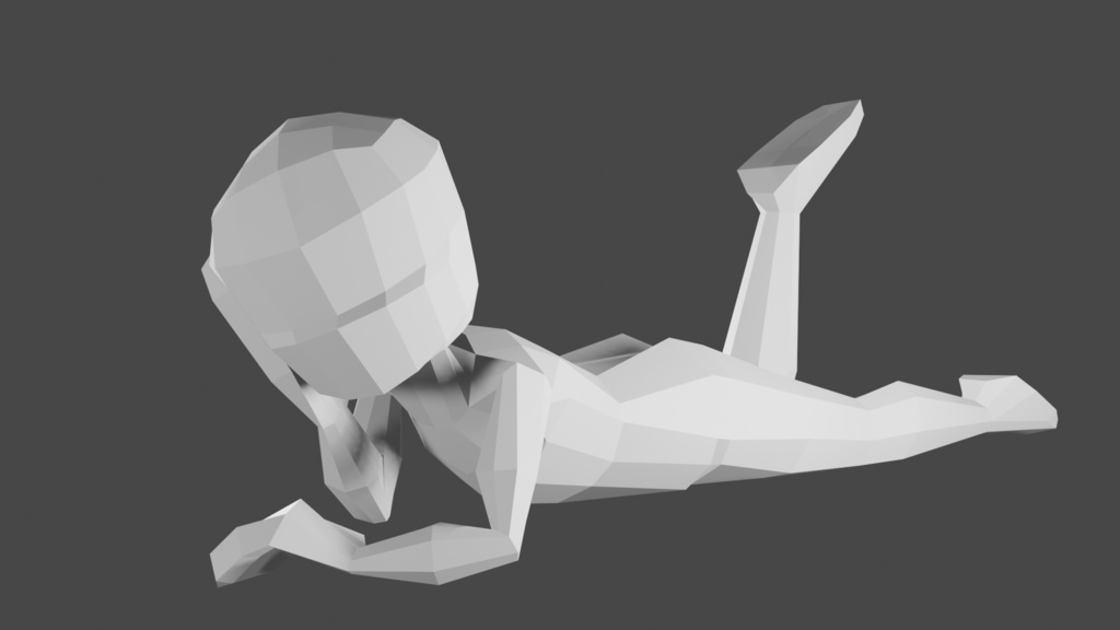 【Blender用素体】ローポリ素体モデル