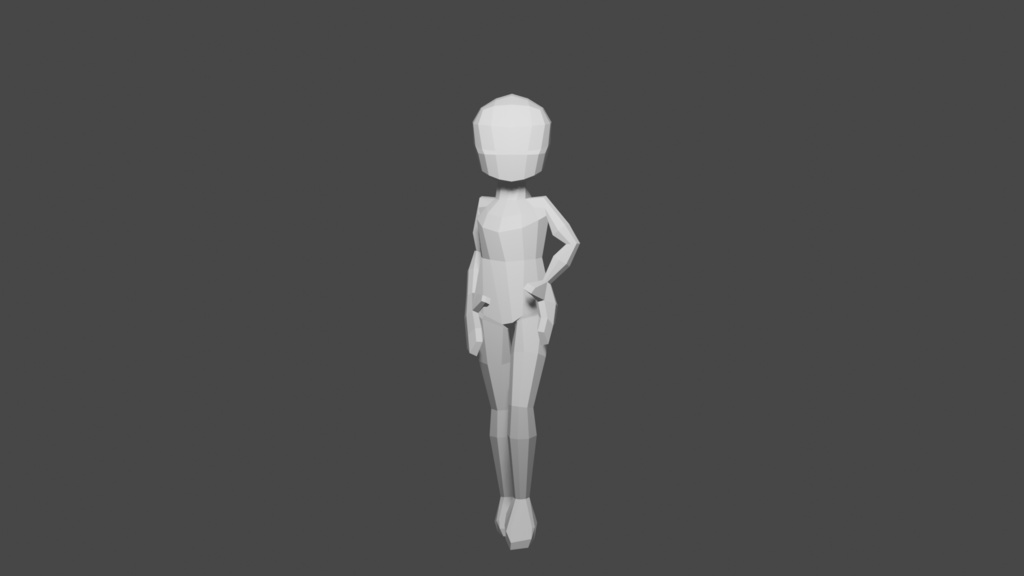 【Blender用素体】ローポリ素体モデル