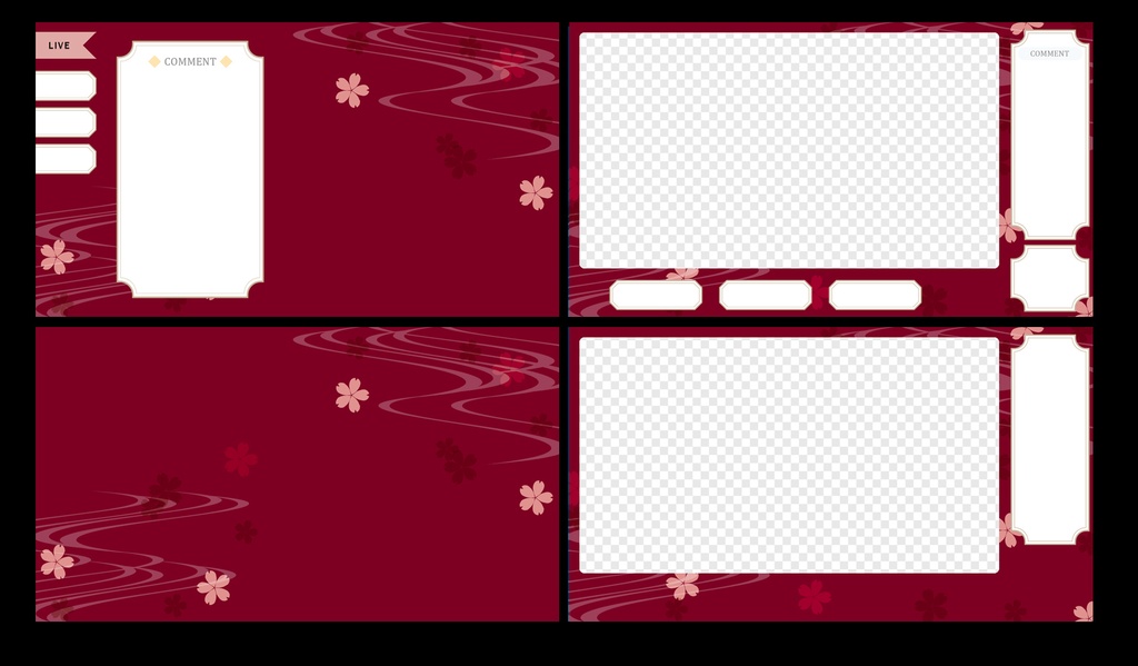 桜の和風VTuber配信用オーバーレイセット