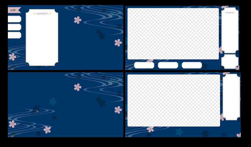 桜の和風VTuber配信用オーバーレイセット