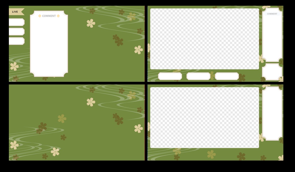 桜の和風VTuber配信用オーバーレイセット
