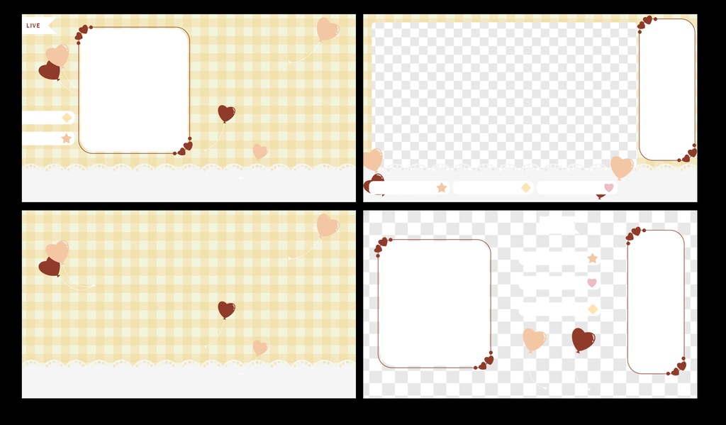 VTuber配信用オーバーレイセット【ハートバルーン】