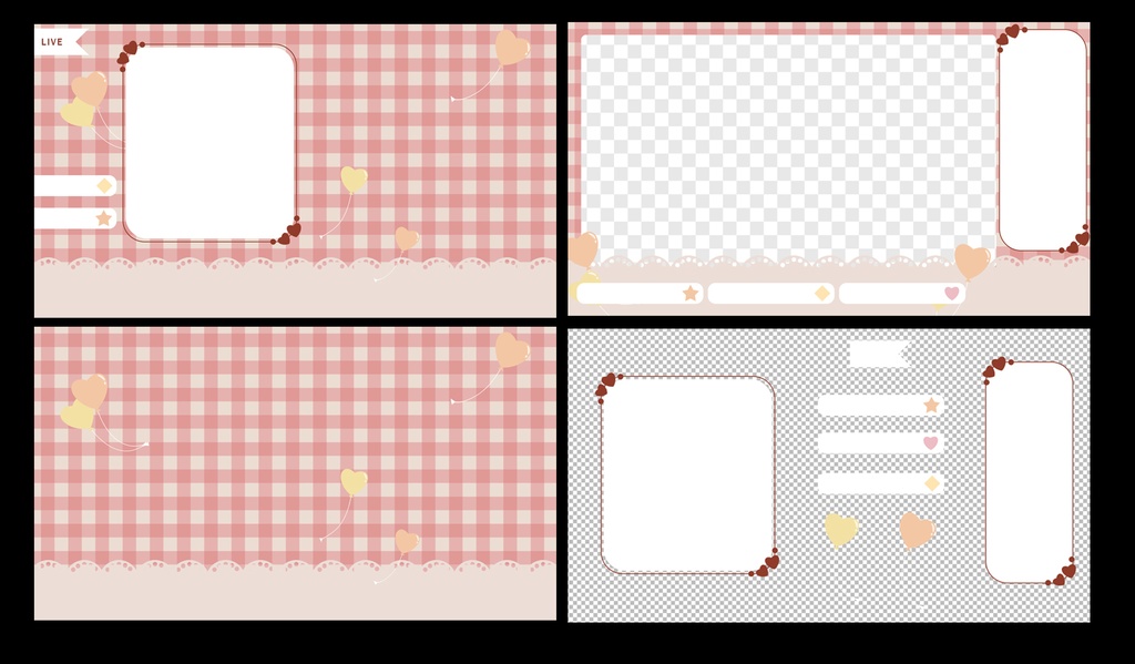 VTuber配信用オーバーレイセット【ハートバルーン】