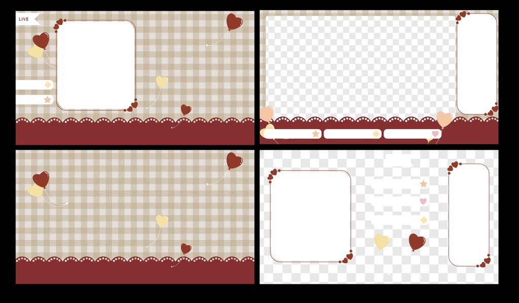 VTuber配信用オーバーレイセット【ハートバルーン】