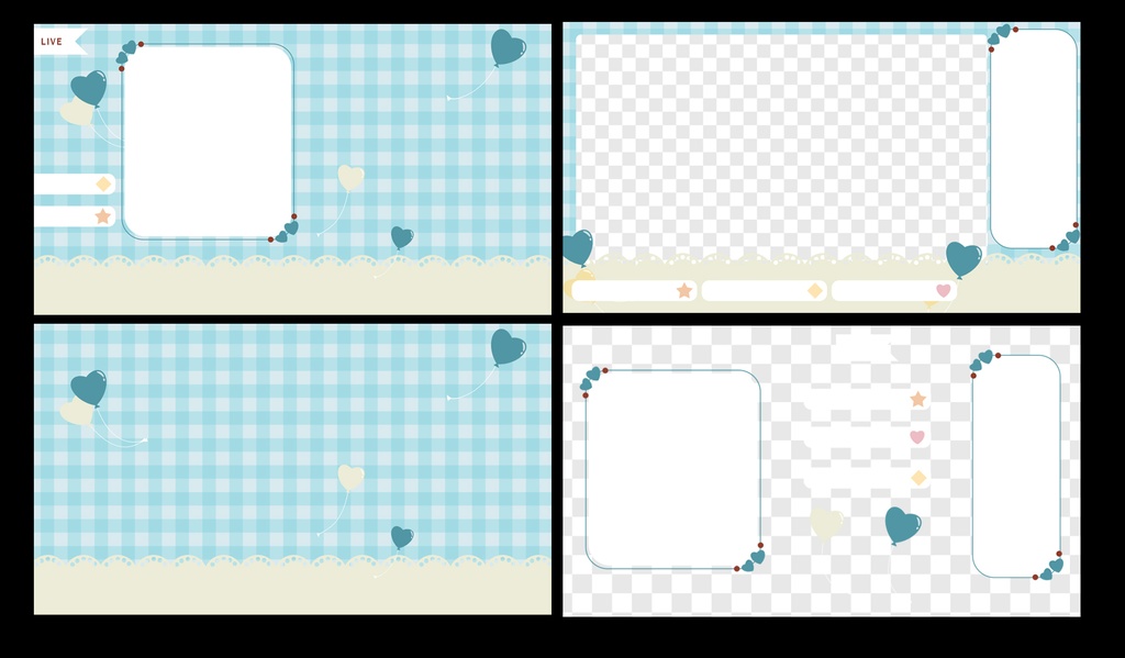 VTuber配信用オーバーレイセット【ハートバルーン】