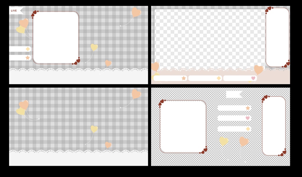 VTuber配信用オーバーレイセット【ハートバルーン】