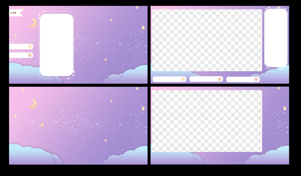 VTuber配信用オーバーレイセット【夜空】