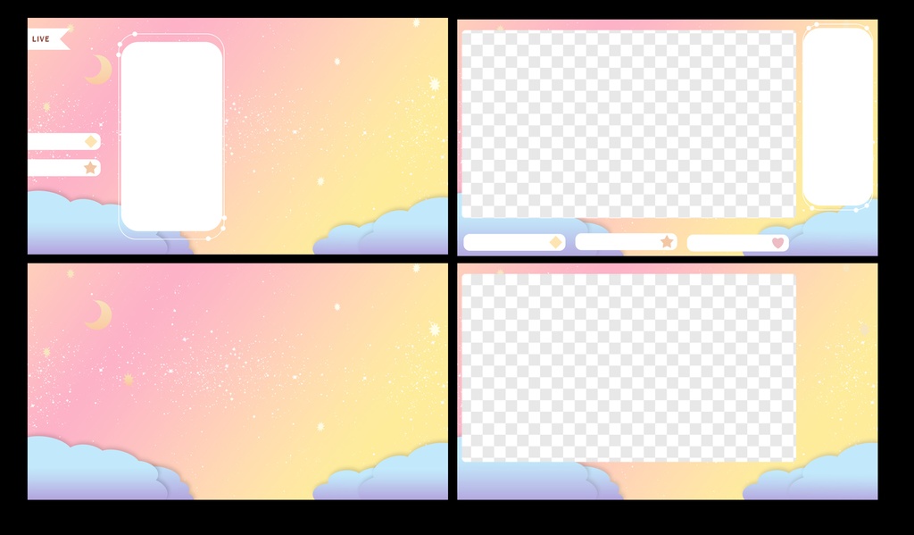 VTuber配信用オーバーレイセット【夜空】