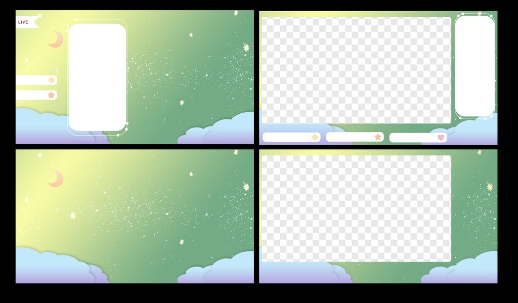 VTuber配信用オーバーレイセット【夜空】