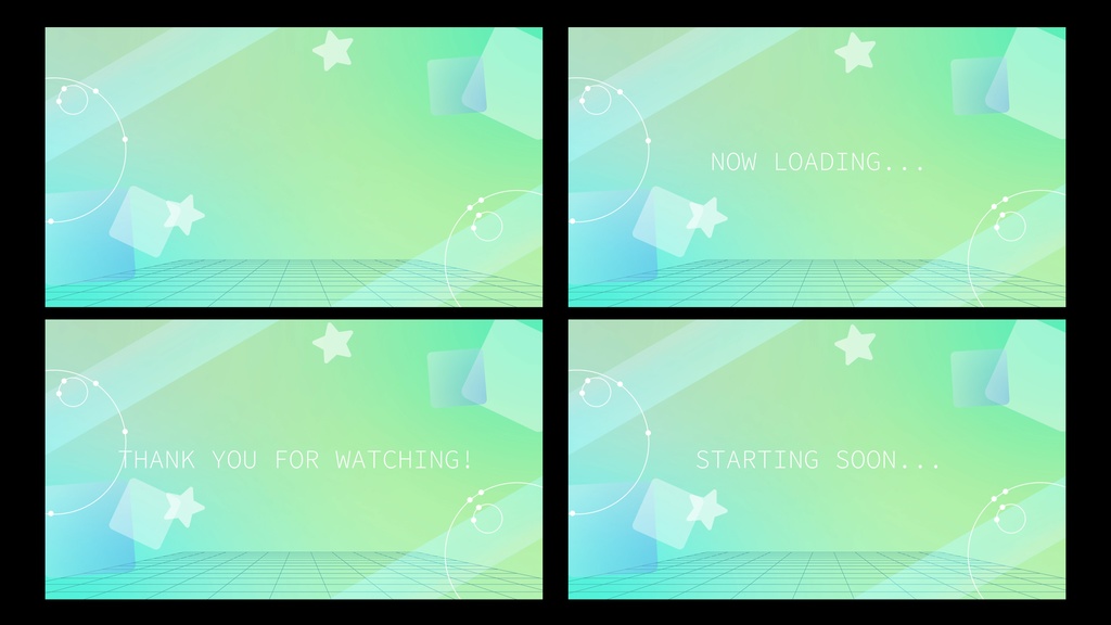 動く配信画面&待機画面セット【可愛いサイバー空間】