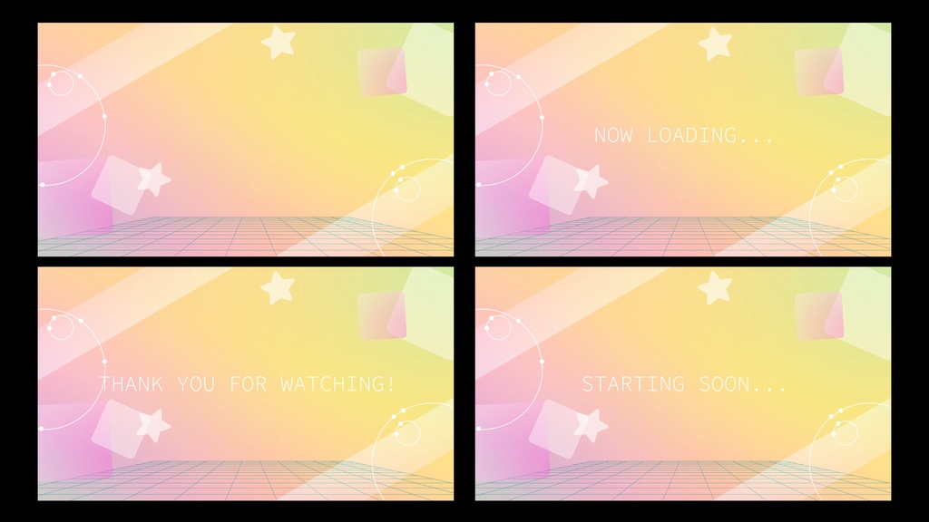 動く配信画面&待機画面セット【可愛いサイバー空間】