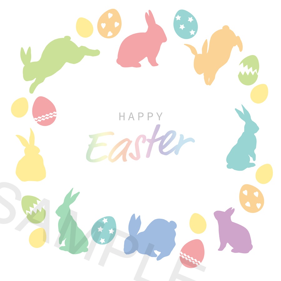 イースター用SNSヘッダー&サムネ背景セット