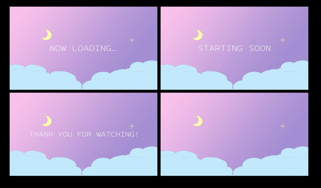 手描き風夜空の待機画面セット【ループ動画】