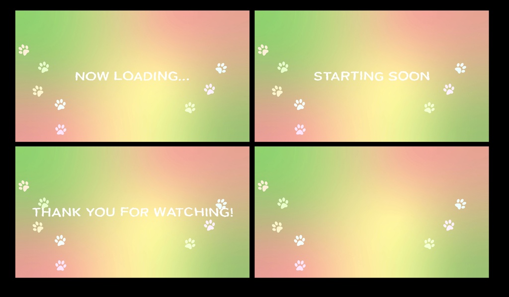 猫の足跡の待機画面セット【ループ動画】