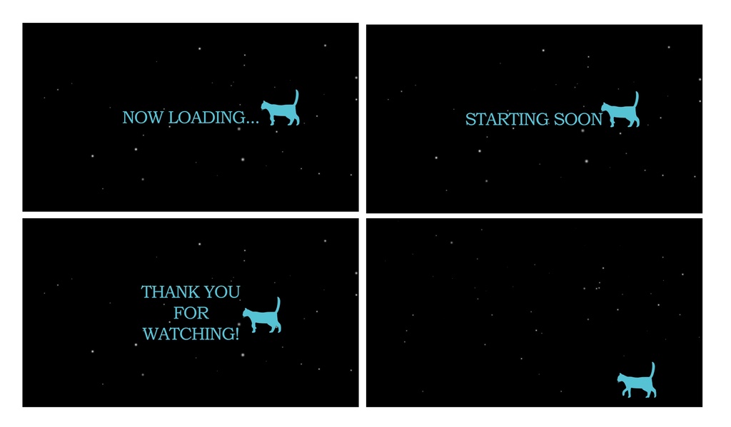 猫が歩く待機画面セット【ループ動画】