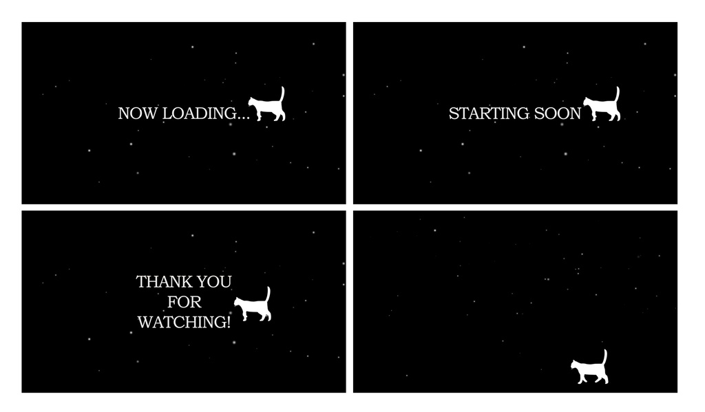 猫が歩く待機画面セット【ループ動画】