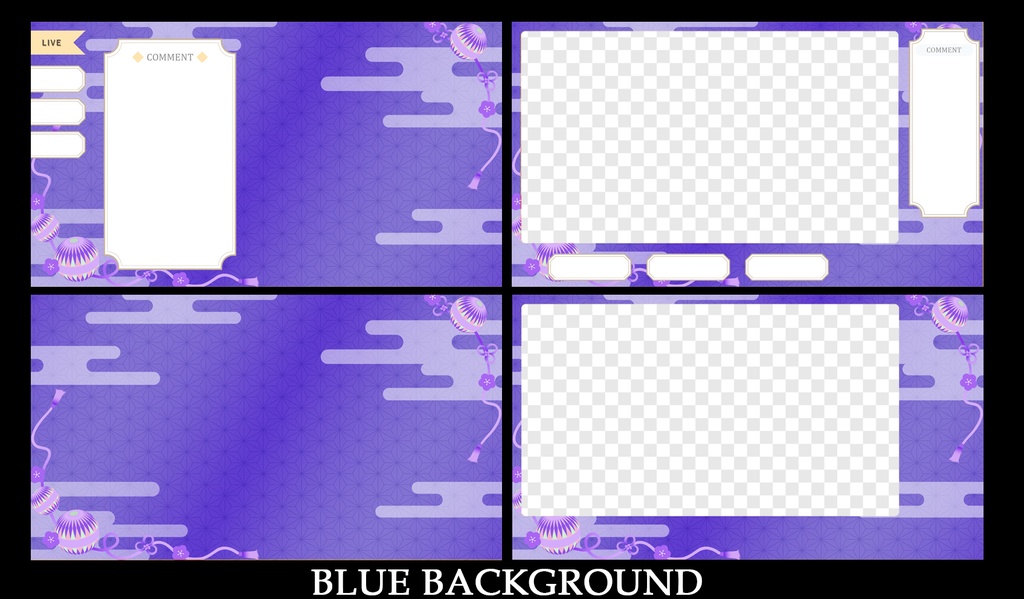 和風VTuber配信用オーバーレイセット【手毬柄】