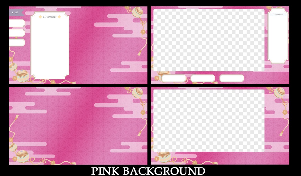 和風VTuber配信用オーバーレイセット【手毬柄】