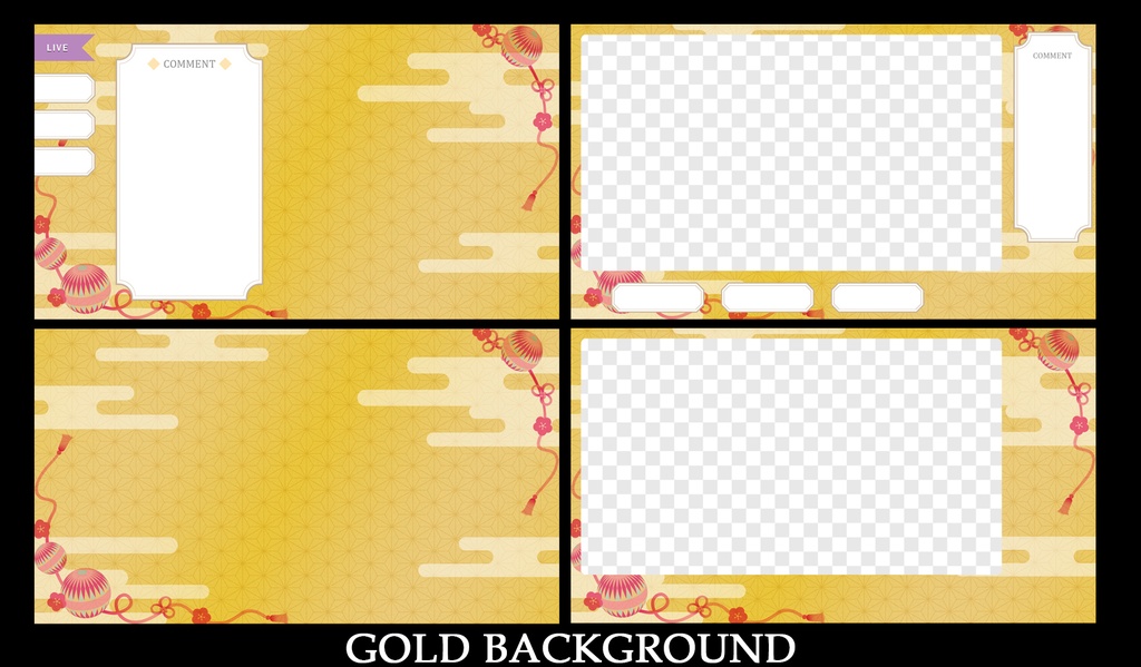 和風VTuber配信用オーバーレイセット【手毬柄】