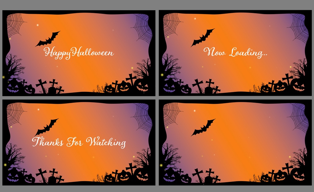 ハロウィン用待機画面セット【ループ動画】