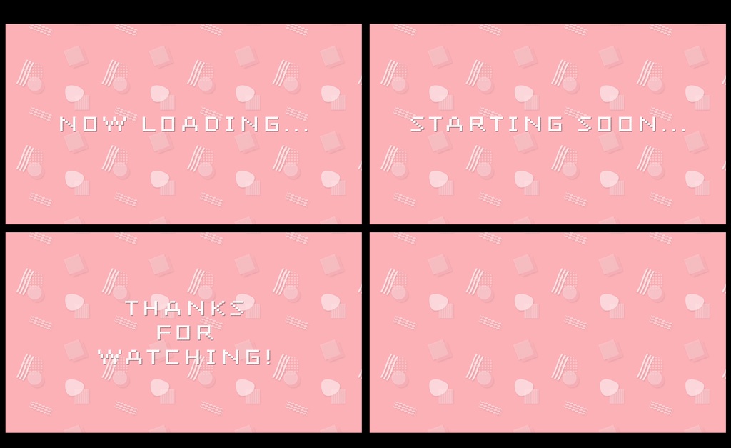 レトロなメンフィス柄待機画面セット【ループ動画】