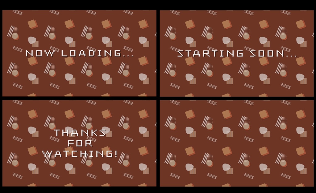 レトロなメンフィス柄待機画面セット【ループ動画】