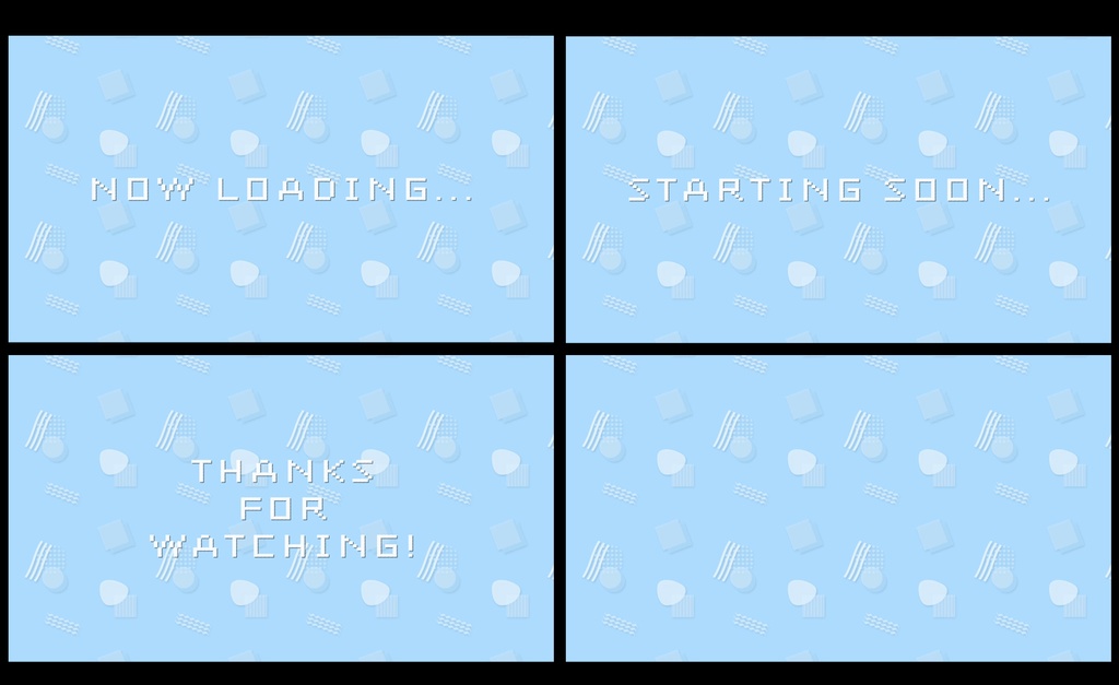 レトロなメンフィス柄待機画面セット【ループ動画】