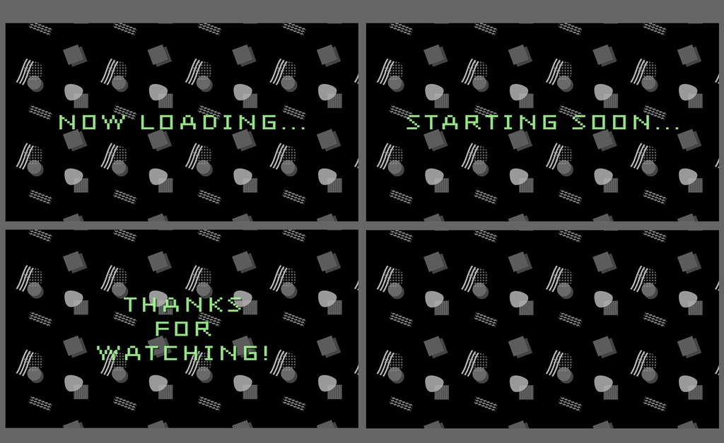 レトロなメンフィス柄待機画面セット【ループ動画】