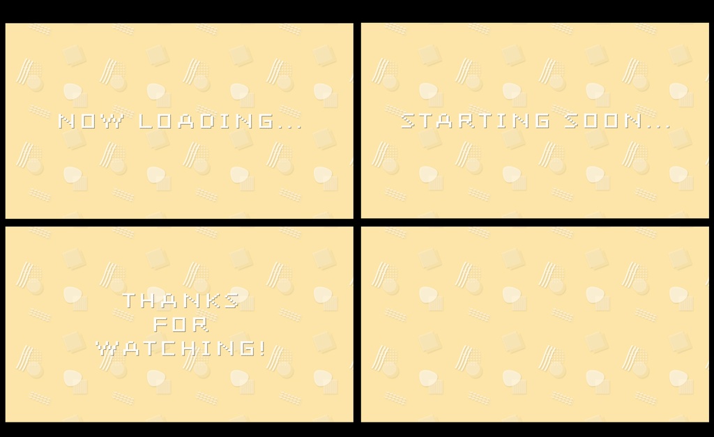 レトロなメンフィス柄待機画面セット【ループ動画】