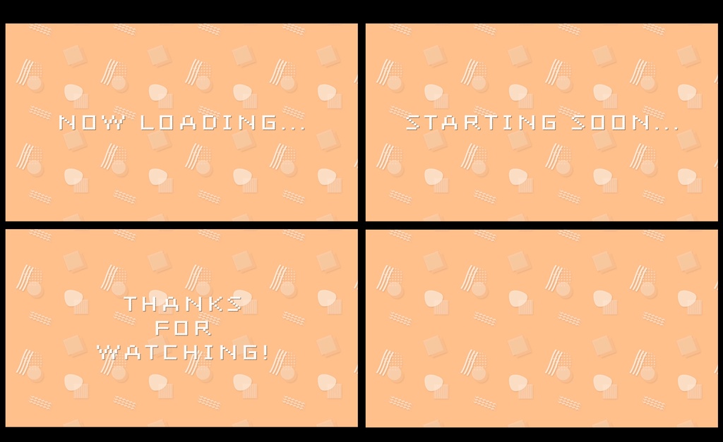 レトロなメンフィス柄待機画面セット【ループ動画】