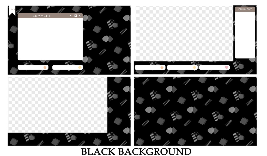 配信用オーバーレイセット【レトロメンフィス柄】