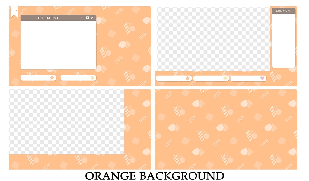 配信用オーバーレイセット【レトロメンフィス柄】