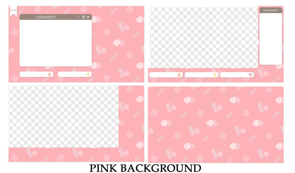 配信用オーバーレイセット【レトロメンフィス柄】