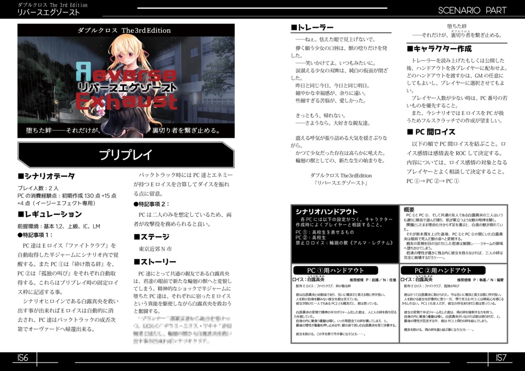 【DX3】非公式同人ステージ&シナリオ集『カラードフィクション』