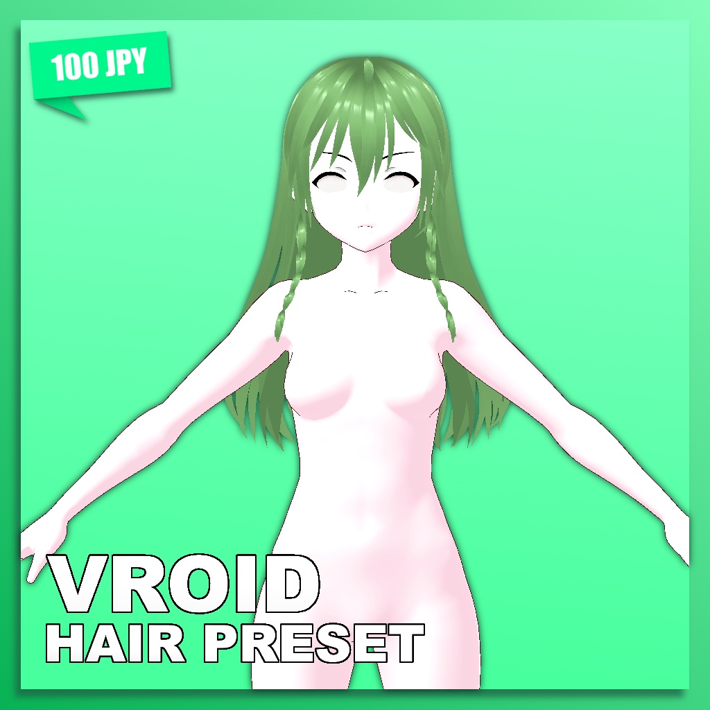 (VROID) Female Hair Preset #1 (multiple colour)