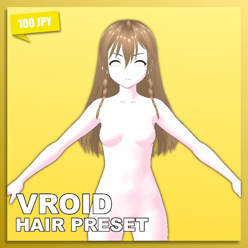 (VROID) Female Hair Preset #1 (multiple colour)