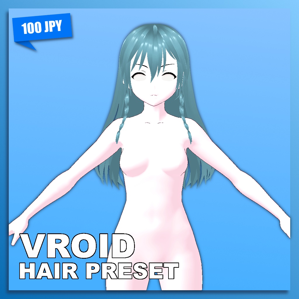 (VROID) Female Hair Preset #1 (multiple colour)