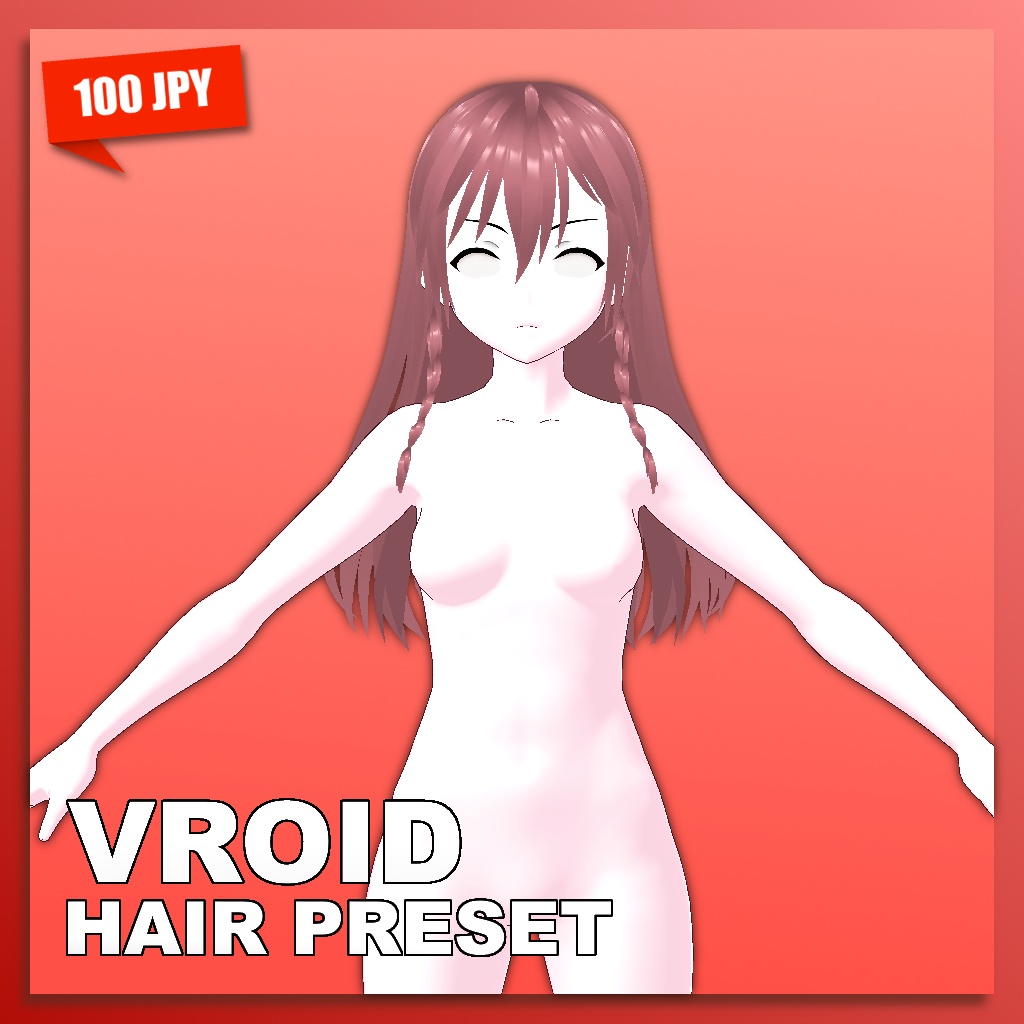 (VROID) Female Hair Preset #1 (multiple colour)