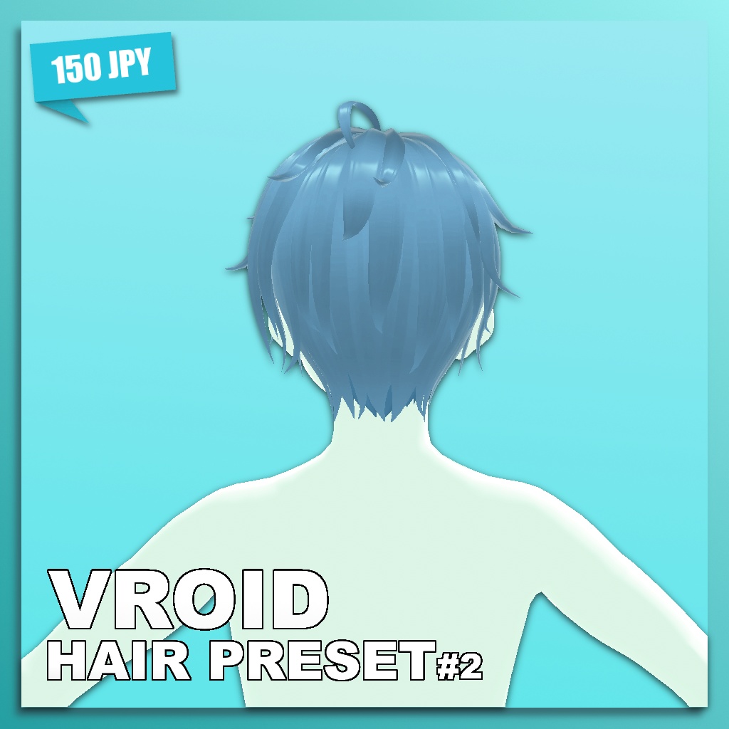 (VROID) Male Hair Preset #2 (multiple colour)