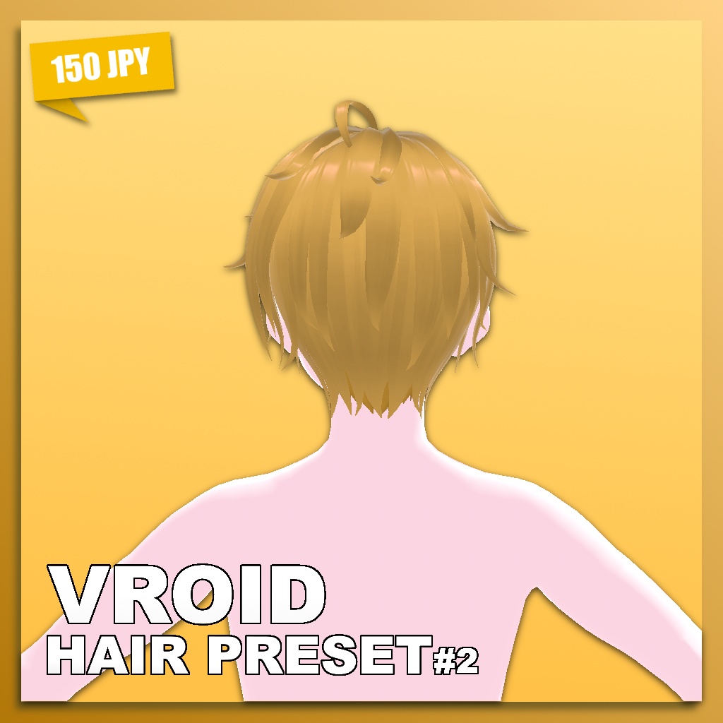(VROID) Male Hair Preset #2 (multiple colour)