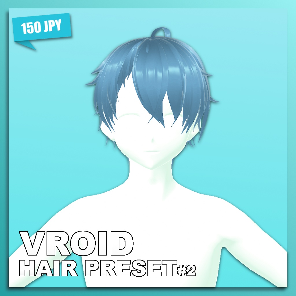 (VROID) Male Hair Preset #2 (multiple colour)