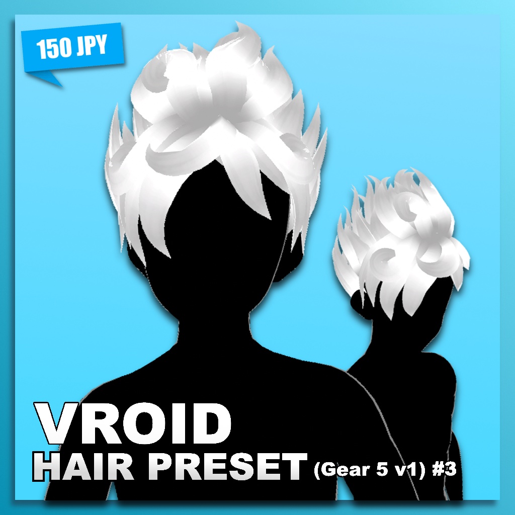 VROID) Male Hair Preset #3 (One Piece: Gear 5) v1 - dangermv - BOOTH